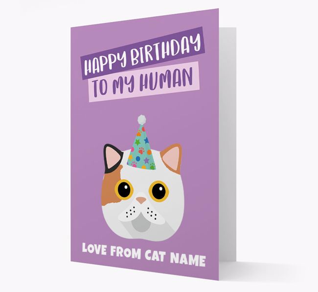 'Happy Birthday to My Human' - Personalized {breedCommonName} Card